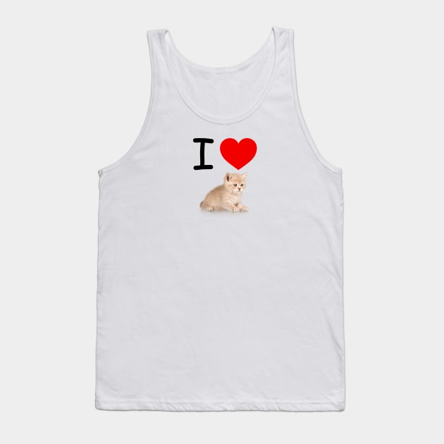 I HEART CUTE FLUFFY TABBY KITTEN Tank Top by EmoteYourself